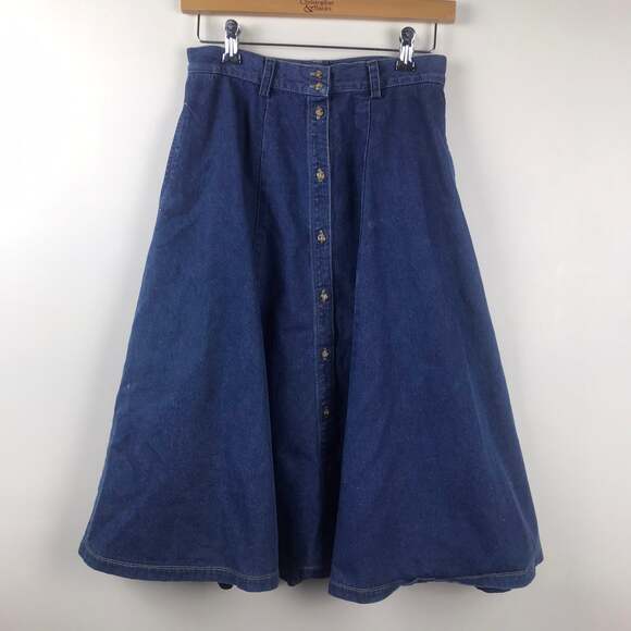 Vintage 90s Eddie bauer denim Skirt with pockets - Picture 1 of 6
